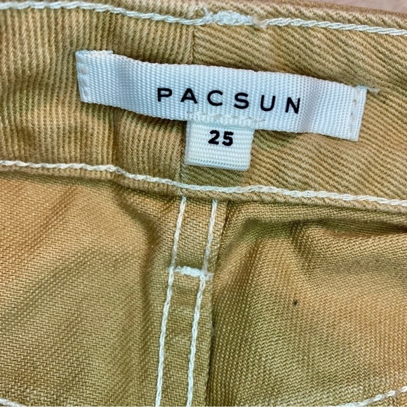 PacSun Denim Pants Sz 25 Camel Tan Straight Leg 100% Cotton 5 Pockets Jeans - Picture 10 of 15
